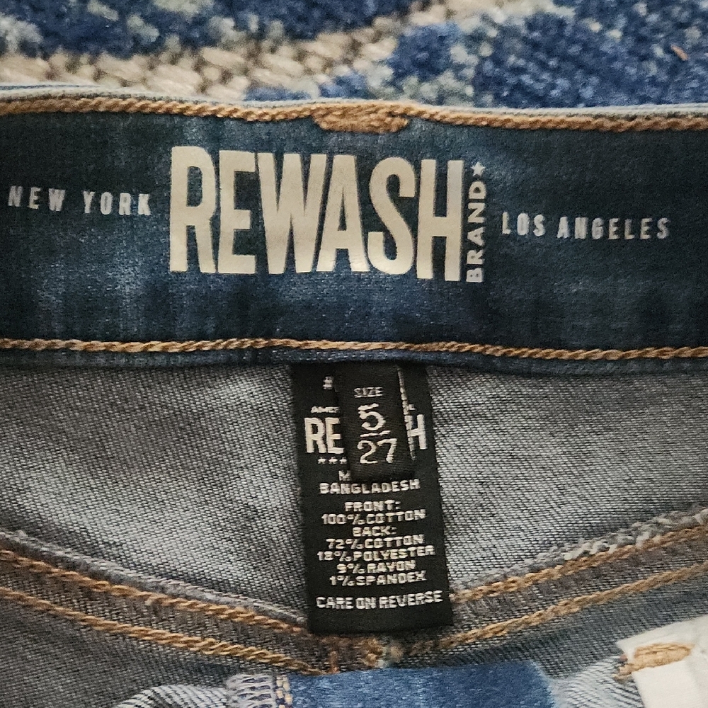 *New*Rewash Blue Jean Shorts with Cuffed Hem and Vintage Look *new* - Picture 2 of 5
